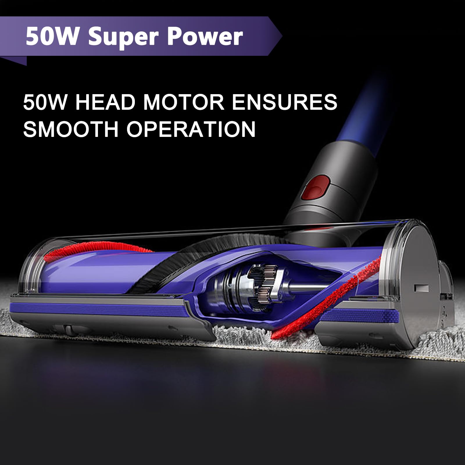 Coodss Quick-Release Motorhead Cleaner Replacement for Dyson V7 V8 V10 V11 Vacuum Direct Drive Head for Hardwood Floor Carpets Attachment SV10 SV11 SV12 SV14 Bristle Roller Brush Parts