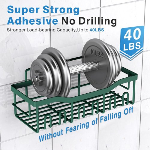 EUDELE Shower Caddy - Rustproof Stainless Steel Organizer | No Drilling, 2 Pack for Home & Kitchen Storage