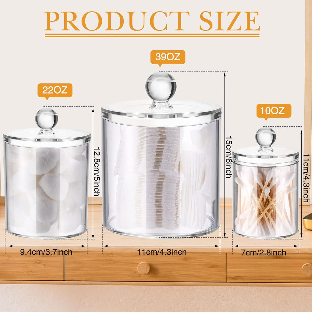 Meanplan Apothecary Jars - Clear Plastic Storage Containers with Lids | 10/22/39 oz, 9 Pack