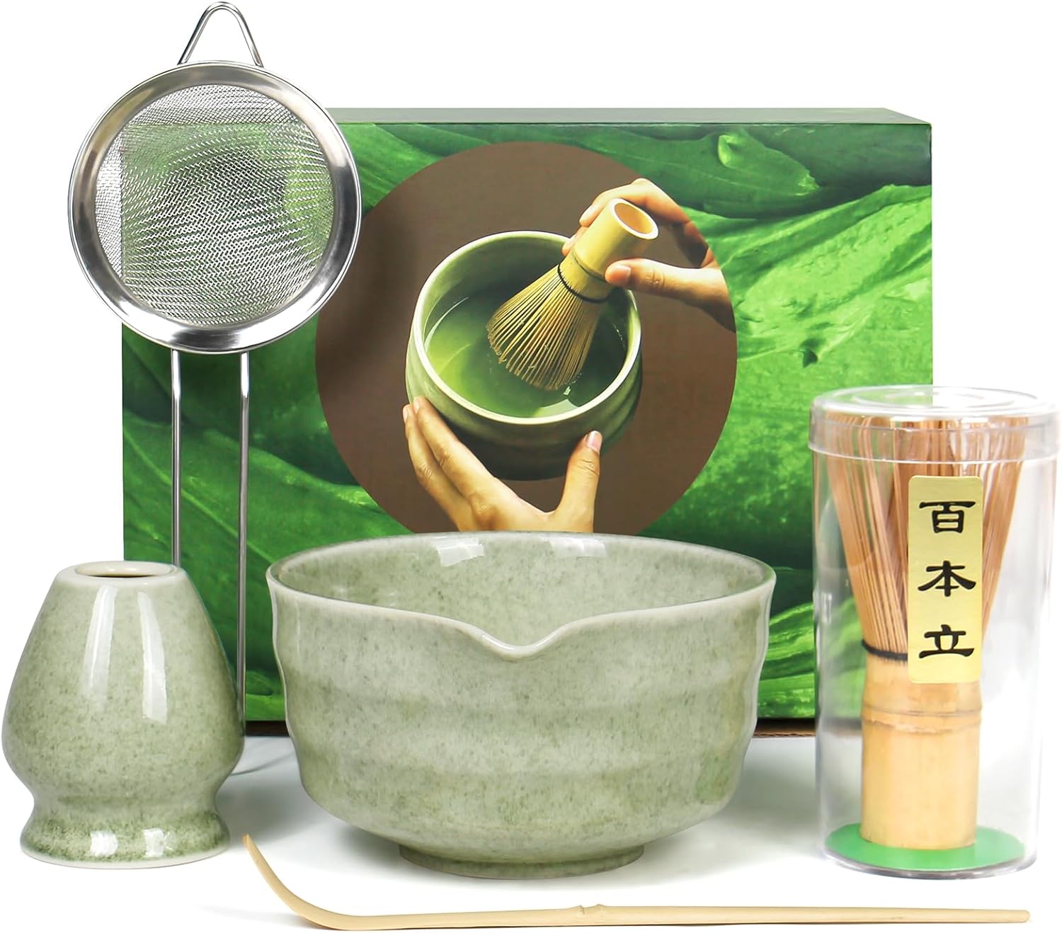 Matcha Whisk Set - Premium Ceremonial Grade Matcha Kit with Bamboo Whisk, Bowl, Scoop & Sifter