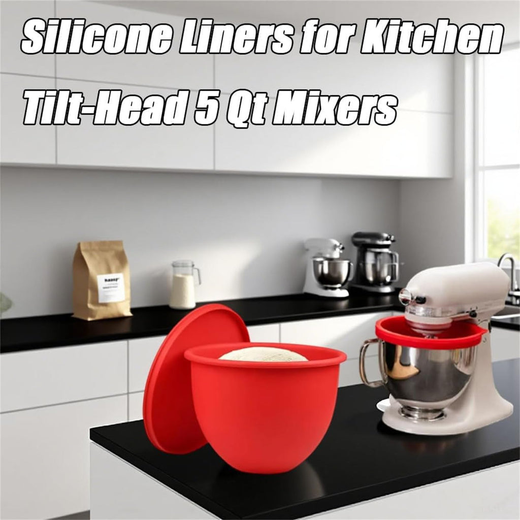 Silicone Bowl Liners for 5 Qt Kitchen Mixers, Silicone Liners for Kitchen Tilt-Head 5 Qt Mixers, Mixer Attachments and Accessories, Replacement Mixers Bowls (MIX-3pcs)