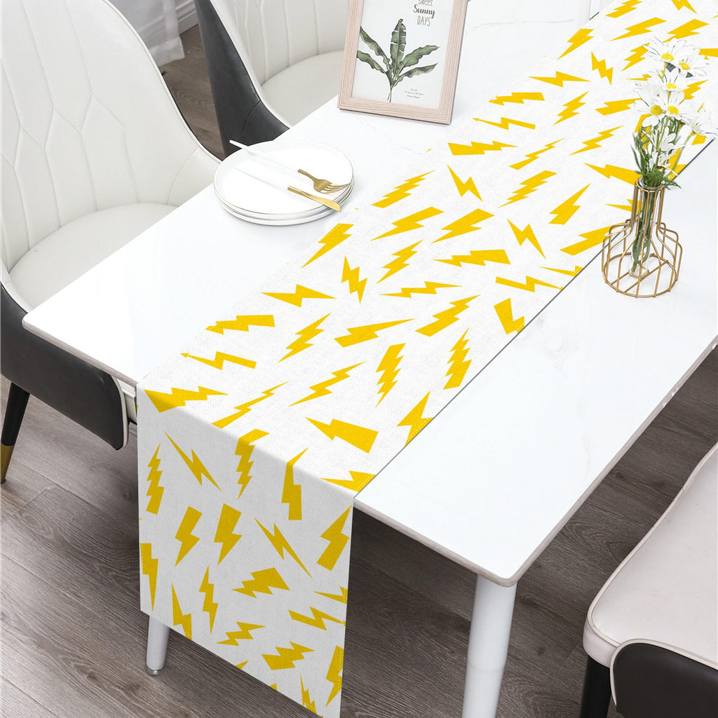 Buxiuer Lightning Bolt Table Runner Cartoon Themed Birthday Party Decoration Baby Showers Dining Room Home Kitchen Table Decor