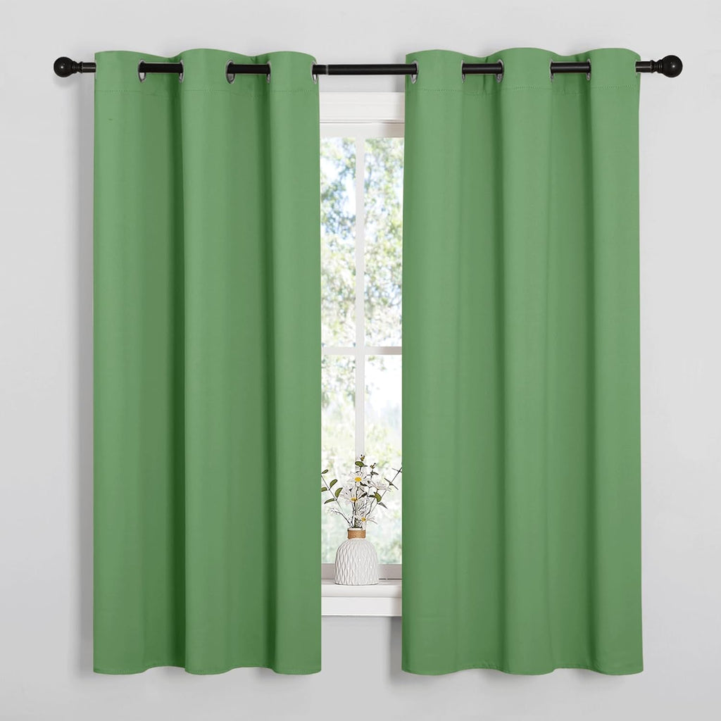 NICETOWN Blackout Curtains - Forest Green Thermal Insulated Drapes for Small Windows | 45" Length, 2 Panels, 29" Wide