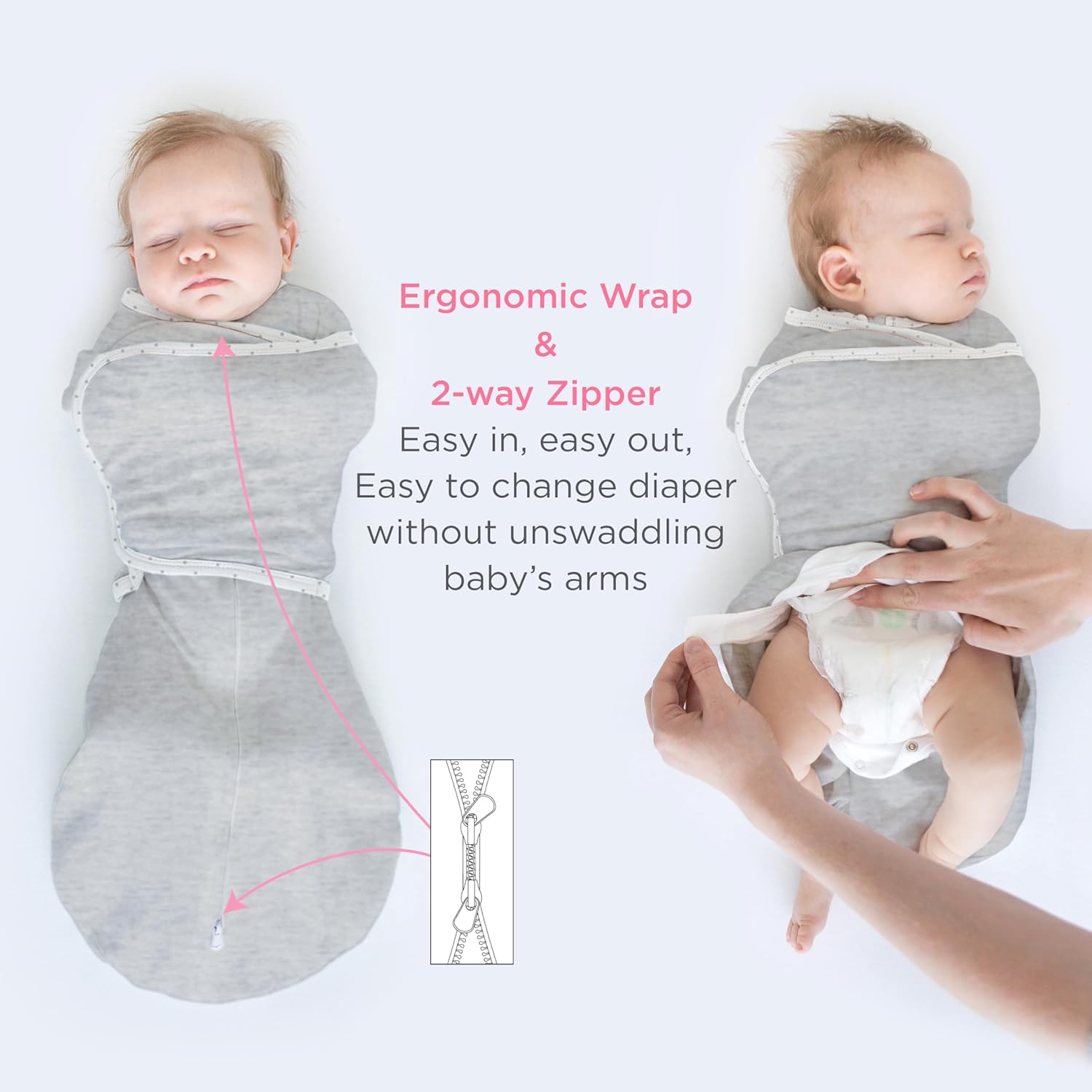 SwaddleDesigns 6-Way Omni Swaddle Sack - Arms Up Design for Newborns | Improves Sleep, Oatmeal, Small (0-3 Months)
