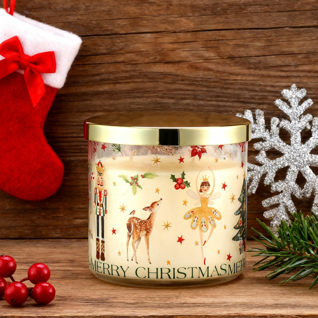 Regine Switzerland Pine Scented Christmas Candle - 14oz Nutcracker Ballet Design Gift