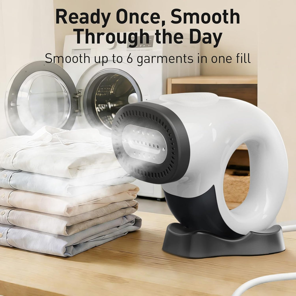 Skiennix Handheld Clothes Steamer - 2800Pa Suction & 25s Heat-Up - Compact Travel Iron with Base & Bag