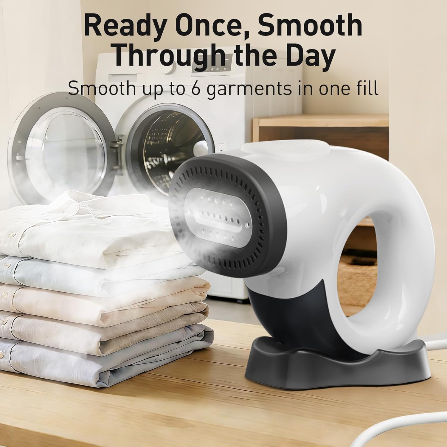 Skiennix Handheld Clothes Steamer - 2800Pa Suction & 25s Heat-Up - Compact Travel Iron with Base & Bag