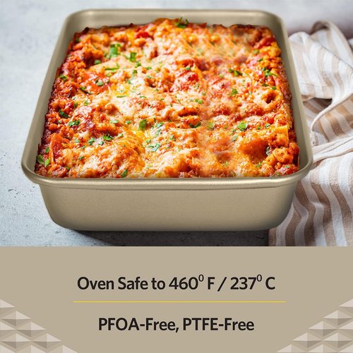 Glad Nonstick Baking Pan - Heavy Duty Oblong Metal Dish for Cakes & Lasagna | Large Size