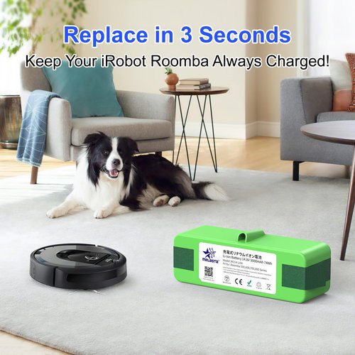 melasta 5000mAh Lithium ion Battery Replacement Compatible with iRobot Roomba 500 600 700 800 Series 880 890 861 864 866 675 650 655 695 680 671 640 645 790 780 775 770 760 595 585 561 560 550