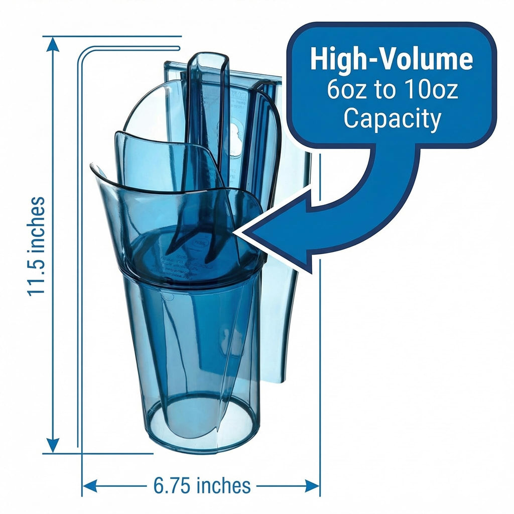Carlisle FoodService Products SI5000 Polycarbonate Saf-T-Scoop and Guardian System, 6oz to 10oz, for Bar and Beverage Station, Blue
