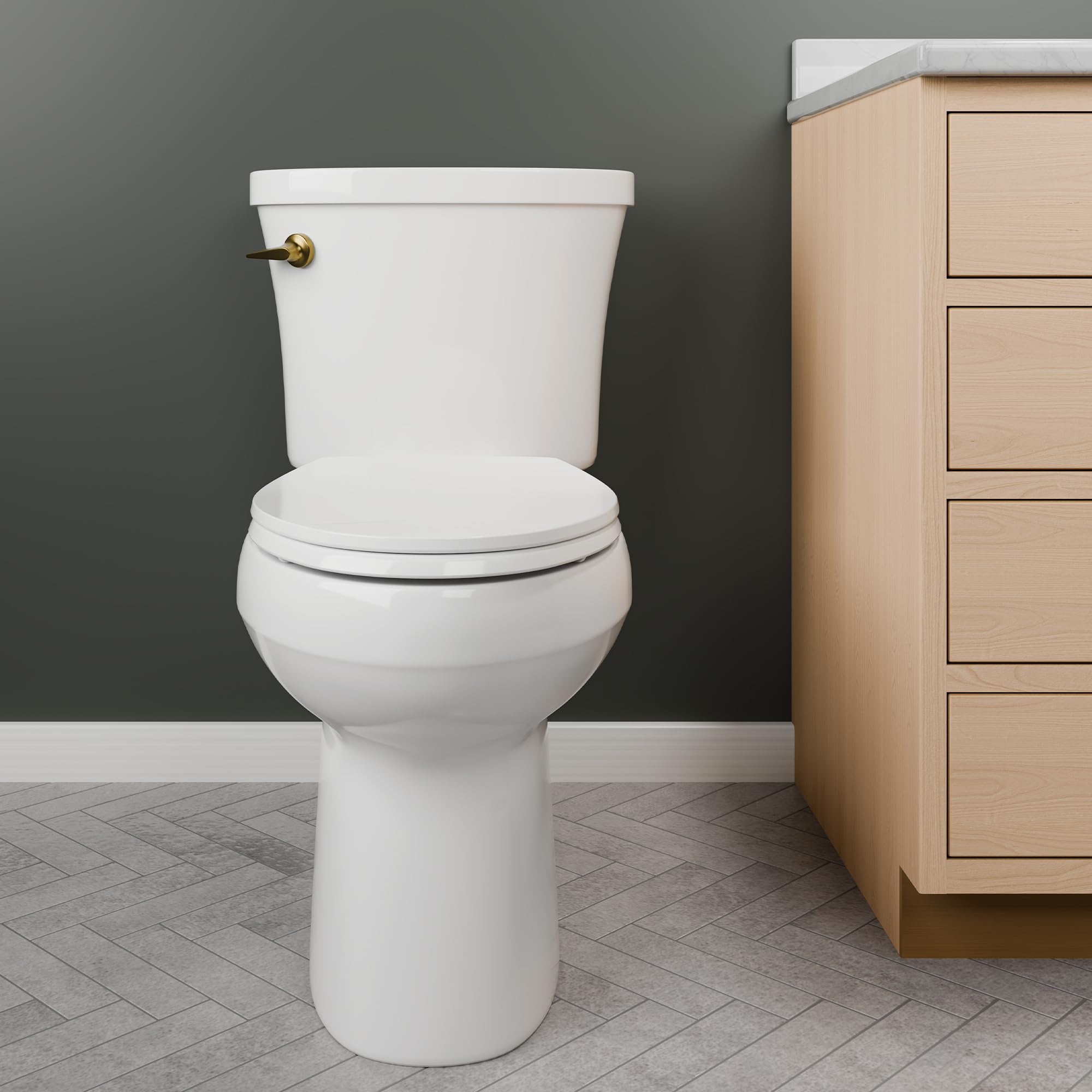 Mayfair Universal Size Slow Close Toilet Seat, Durable Plastic, Fits Round & Elongated Toilets, White