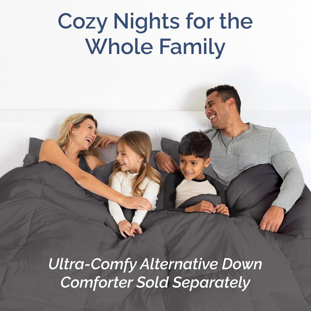 Skiennix Full XL Bed Sheet Set - Soft, Breathable & Cooling 4-Piece Luxury Bedding - Deep Pockets, Dark Grey