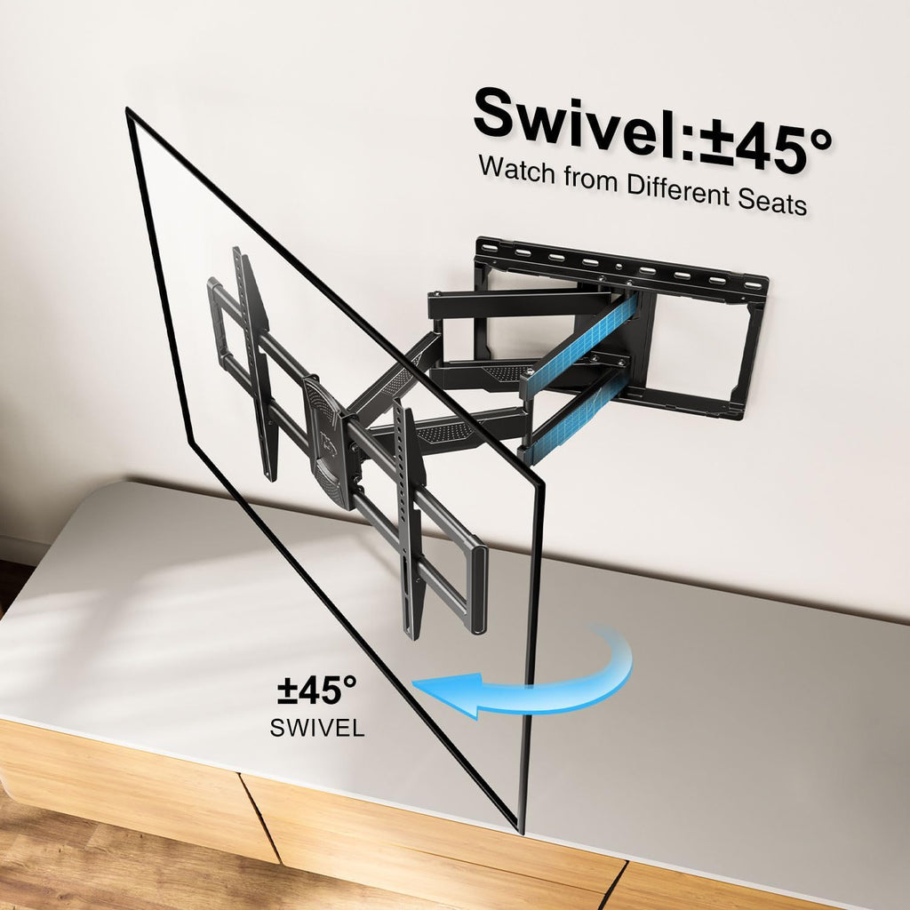Mounting Dream TV Wall Mount - Full Motion Articulating Bracket for 42-84 Inch TVs | Swivel & Tilt, Max VESA 600x400mm, Supports 100lbs