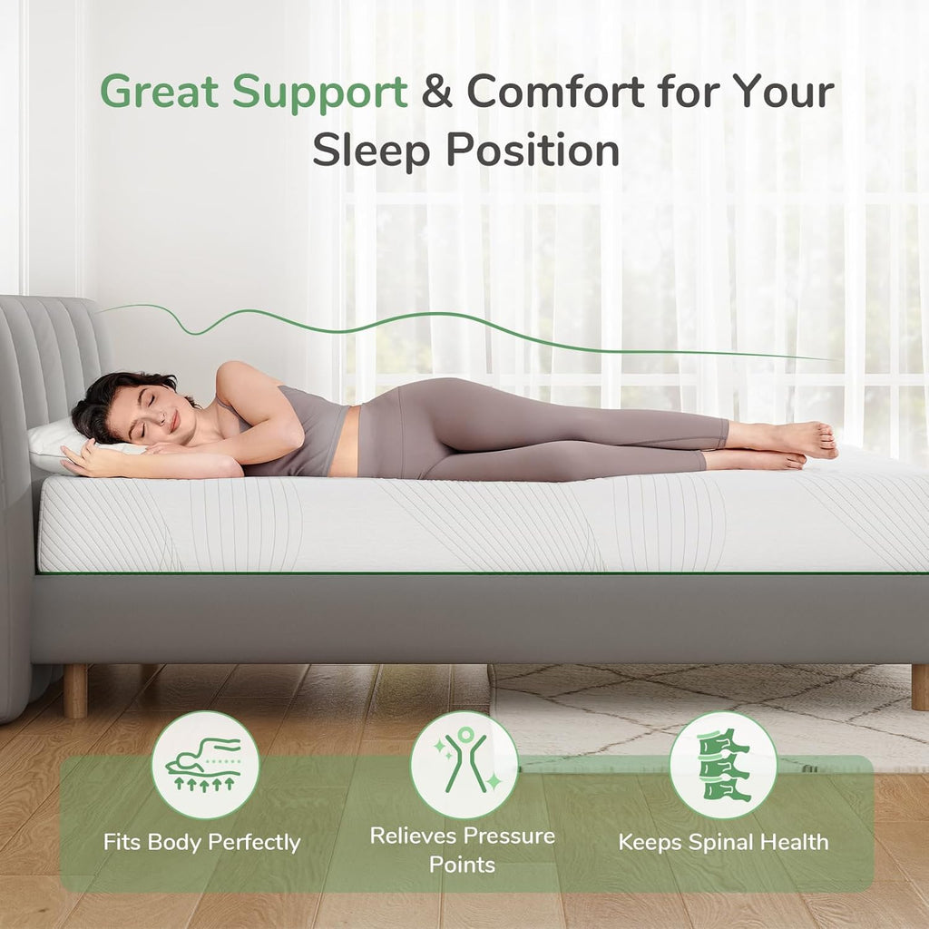Novilla Twin Mattress - 8 Inch Gel Memory Foam for Back Pain Relief | Medium Firm with Edge Support