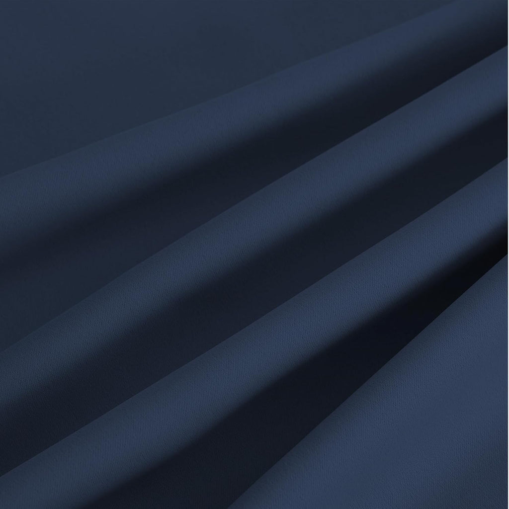 NICETOWN Room Darkening Curtains - Navy Blue Drapery Panels, 52" W x 108" L for Light Control