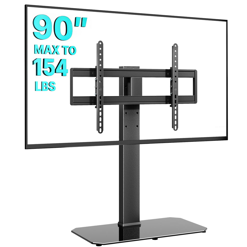 Pegzone Swivel Universal TV Stand with Mount for 43-90'' TVs, Holds 154 lbs, Height Adjustable Large Table top tv Stand, VESA MAX 600x400mm