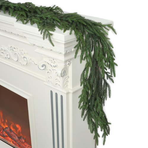 Artgar 5 Ft Pine Garland - Real Touch Pine Garland - Artificial Greenery Christmas Garlands - Green Cedar Garlands for Mantel Staircase Tabletop Home Indoor Outdoor Winter Christmas Decor