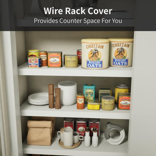 VOYALUYA Wire Shelf Cover 24 X 12 Inch Wire Rack Cover Wood Shelf Covers for Pantry Shelving Closet Shelves Organization(White,5 Pack)