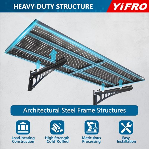 Heavy Duty Garage Wall Shelving by 2-Pack | 1.5x4ft, 500 lbs Load Capacity, Wall Mounted Storage Rack - Black