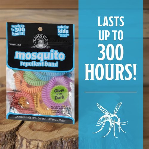 Grandpa Gus's Mosquito Repellent Bracelets - DEET-Free Bug Repellent Bands for Kids & Adults | 24 Pack, Up to 300 Hours