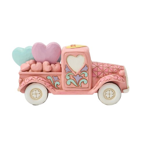Enesco Sweethearts Candies by Jim Shore Pink Truck Filled with Hearts Figurine, 4.5 Inch, Multicolor