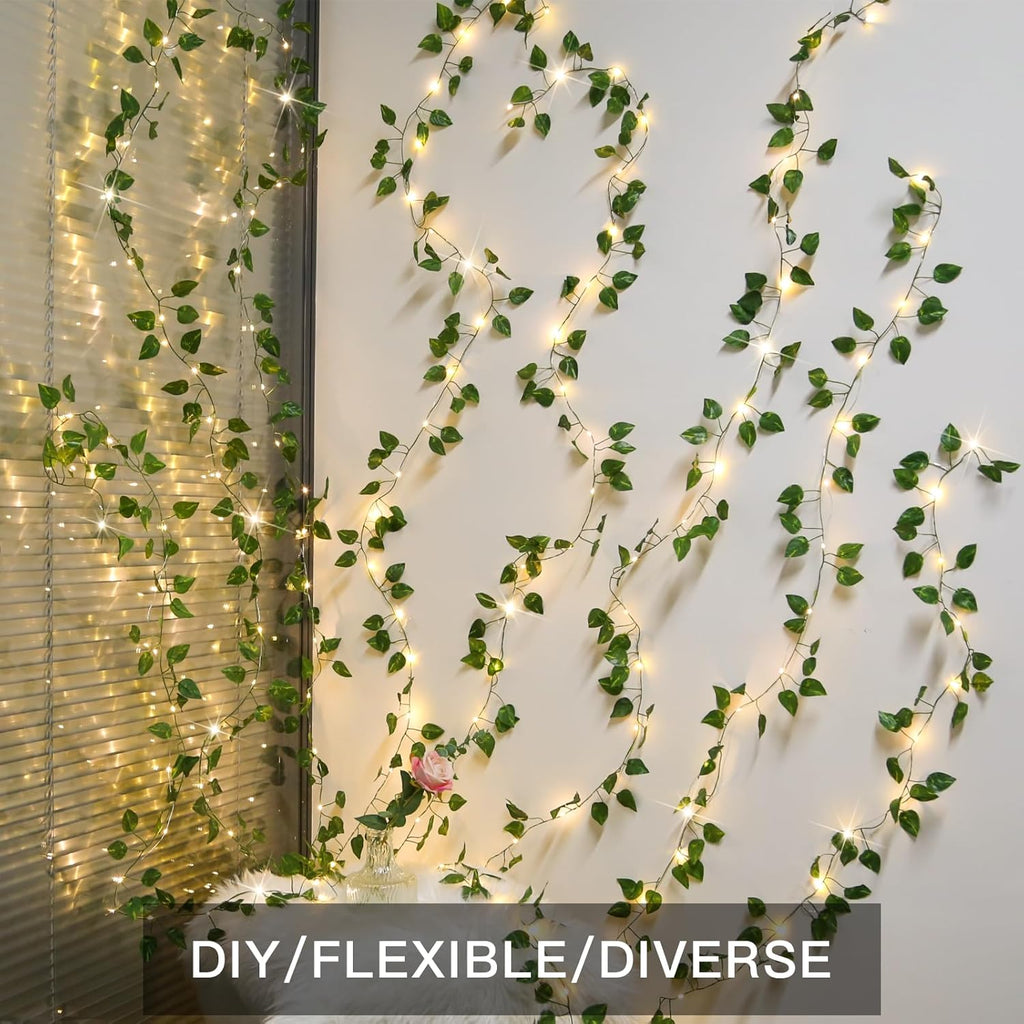 Suddus Vines with Lights - 200 LED Fairy String Lights with Remote | 6.5ft x 6.5ft for Indoor & Outdoor Decor