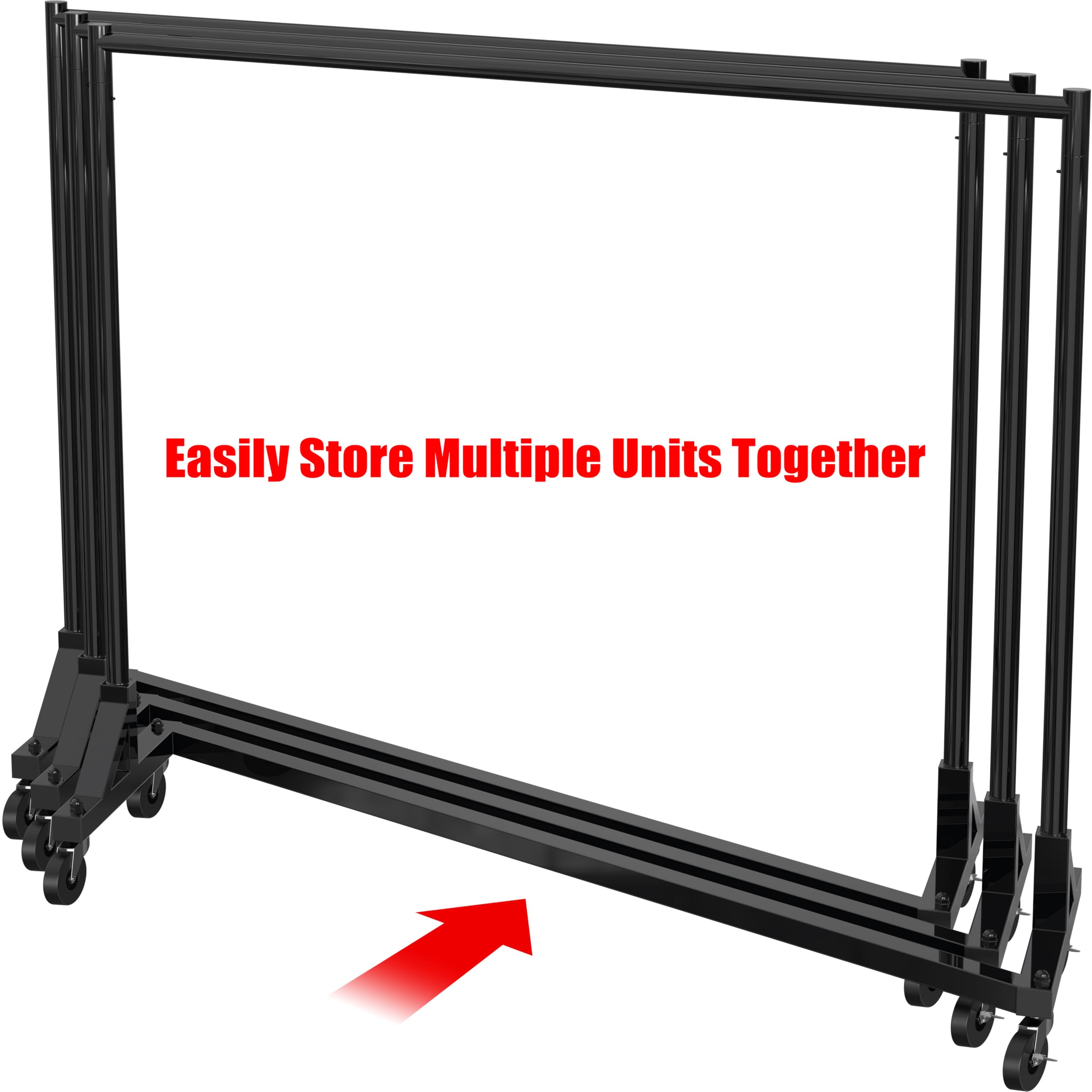 Simple Houseware Industrial Grade Z-Base Garment Rack, 500lb Load with 63 Inches Extra Long Bar, Black