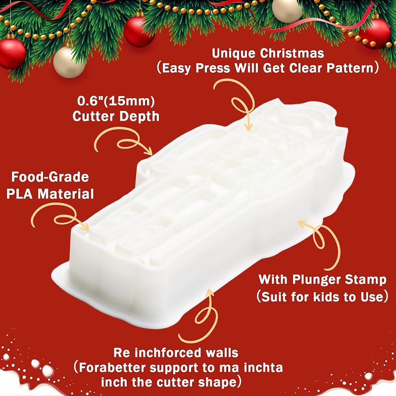 Nutcracker Cookie Cutters Set with Stamper, 3D Bake Molds, 3.5" - Holiday Baking Gift