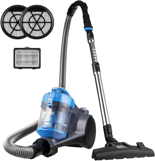 Eureka Bagless Canister Vacuum Cleaner - Lightweight for Carpets & Hard Floors | Blue Whirlwind NEN110B