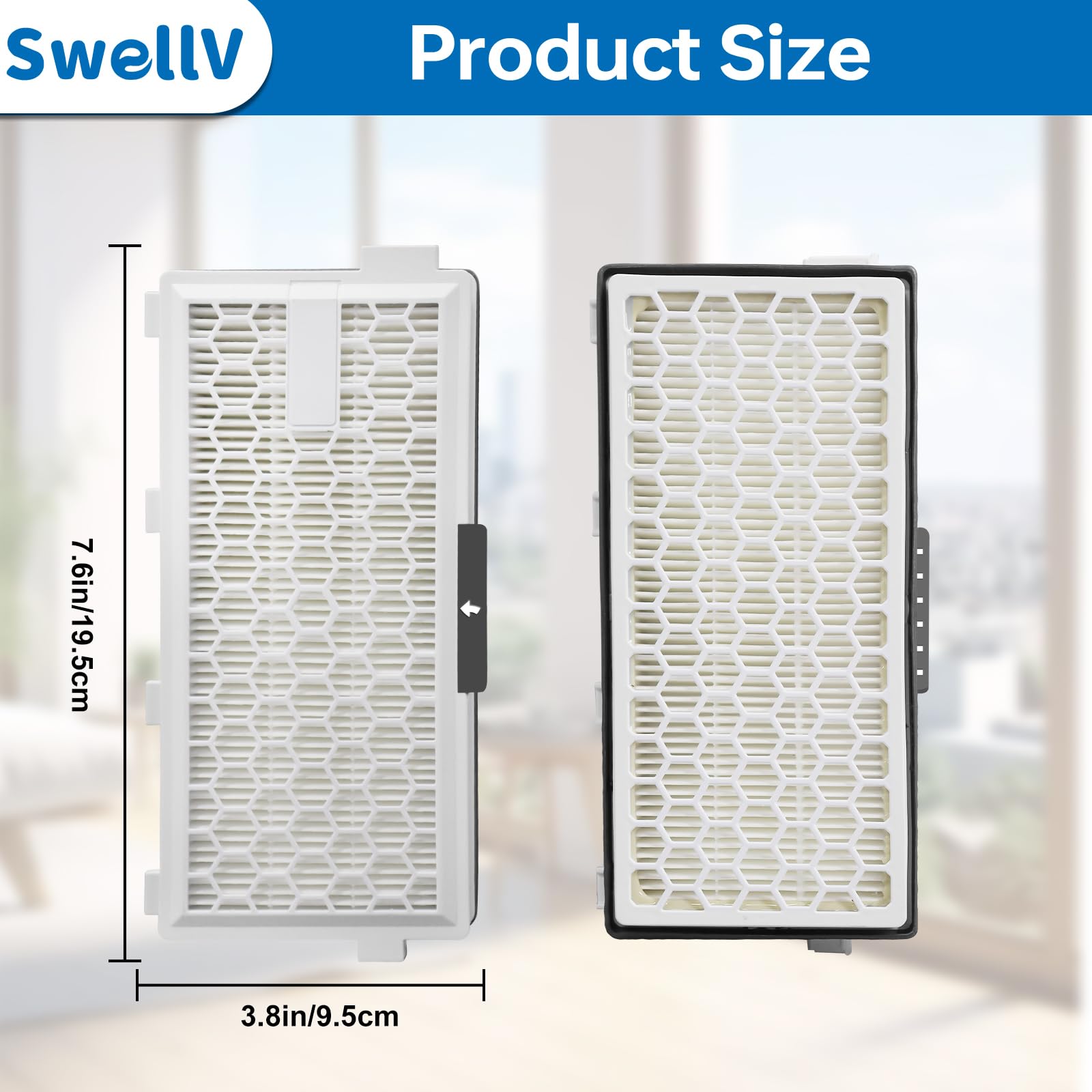 SwellV 3 Pack AirClean 50 Replacement Filter Compatible with Miele AirClean SF-HA 50 Filter for Model # S4, S5, S6, S8, S4000, S4999, S5000, S5999, S6000, S6999, S8000, S8999,Complete C2 & C3