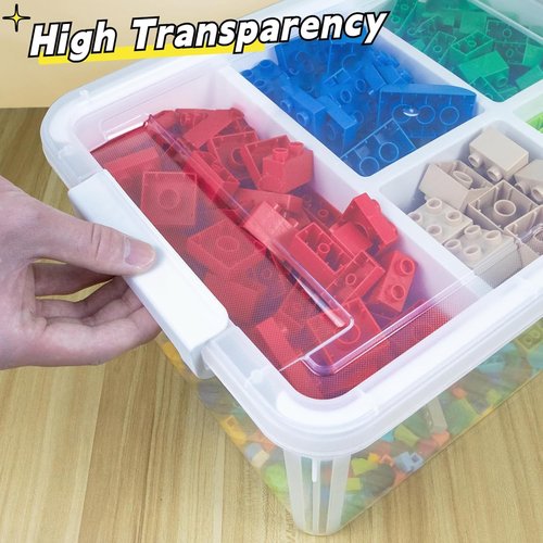 Creahaus 17 Quart Clear Plastic Storage Box - Durable Craft Organizer with Removable Tray for Beads, Art & Sewing
