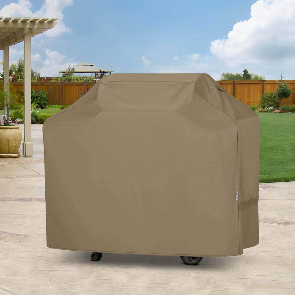 Unicook 55-Inch Heavy Duty Waterproof Grill Cover - All-Season Protection for Weber & Charbroil Grills | Neutral Taupe