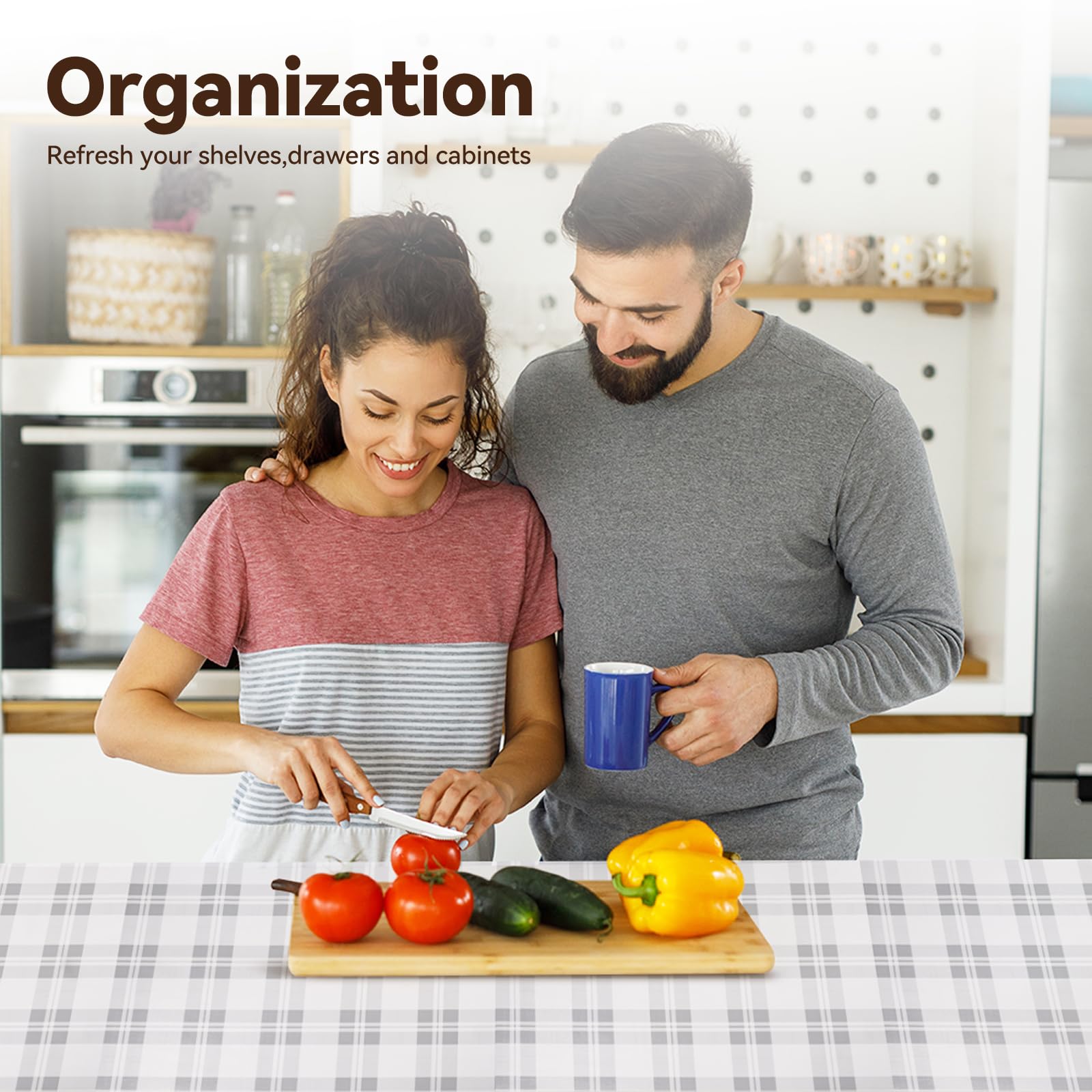 Drawer Shelf Liner for Kitchen Cabinets, Non Adhesive Slip Resistant Shelf Paper Easy to Clean, Strong Grip Thickened Waterproof Washable Mats for Pantry Shelves Cupboard Dresser (Grey, 17.5in x 30FT)