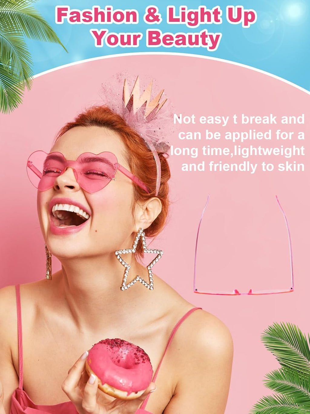 Skiennix Heart Shaped Sunglasses - Colorful Trendy Glasses for Women | 12 Pairs for Parties