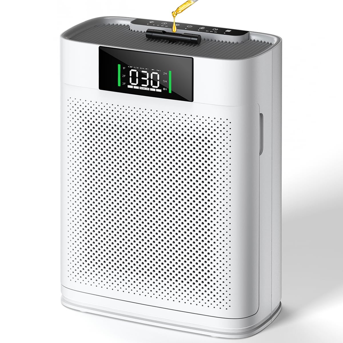 Air Purifier for Large Room up to 2300 Sq Ft, Honeyuan Air Purifiers for Pets, with PM 2.5 Display Air Quality Sensor, Aromatherapy, Child Lock, ZY3866G, off White