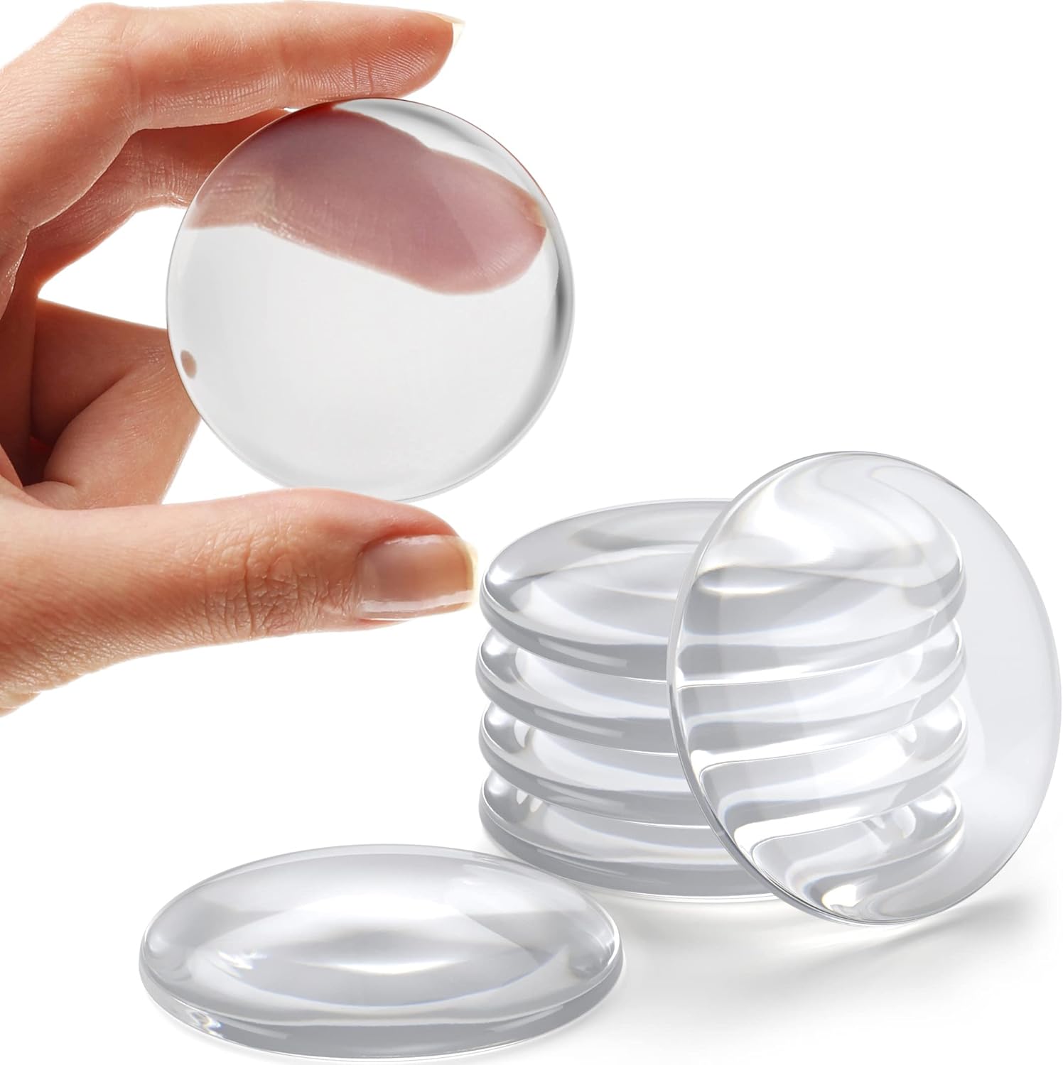 STRONGEST Home Wall Protector - Clear Self-Adhesive Door Knob Stopper Guards, 2-Inch | 6-Pack Rubber Bumpers