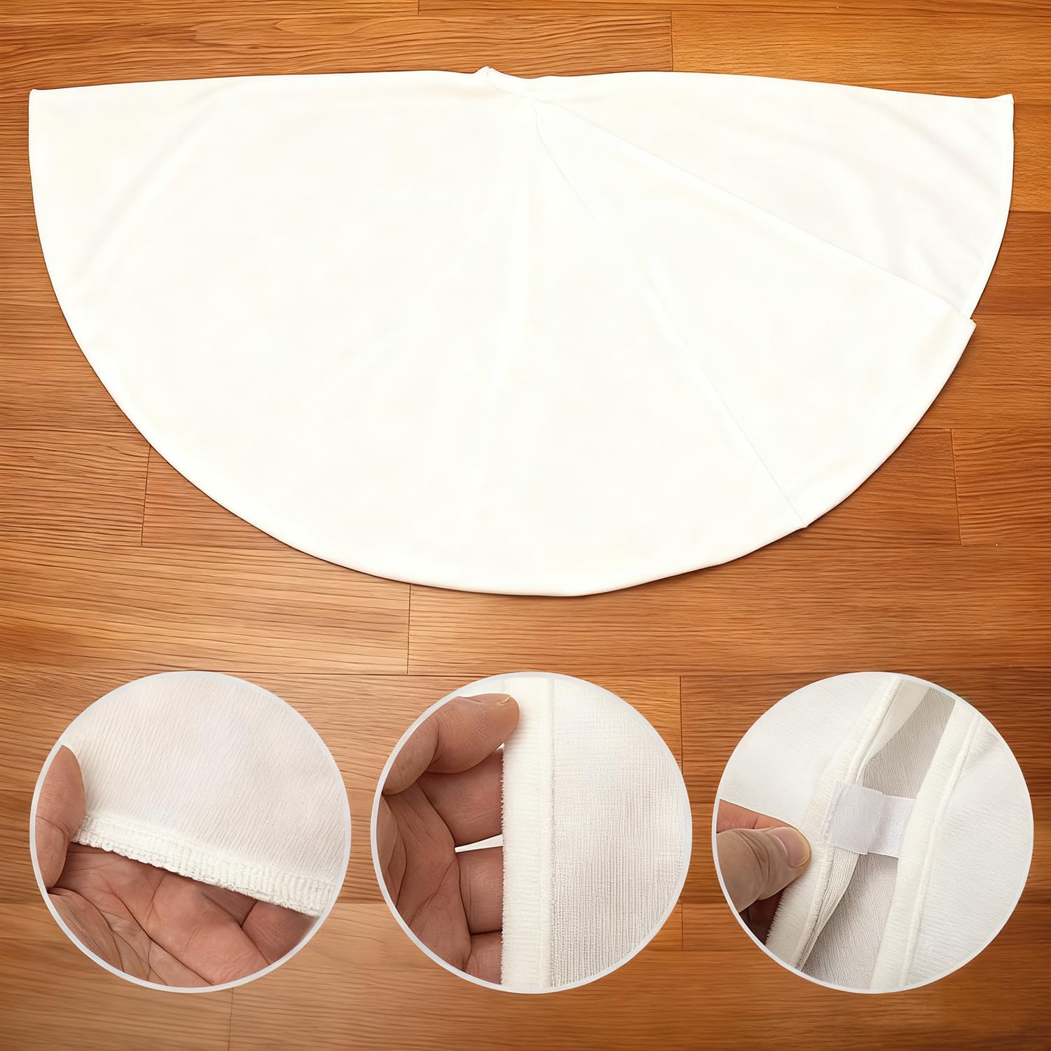 SevenFish 30 Inch Christmas Tree Skirt Decorations Small Soft White Plush Tree Skirt for Christmas Party Mat Indoor Outdoor Holiday Family Winter Home Decorations