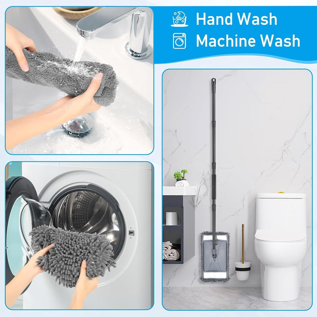 19" Wall Cleaner Mop with Long Handle for Wall Ceilings Floor Cleaning