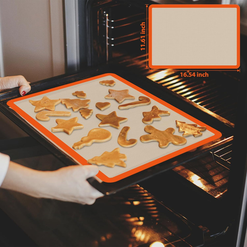Skiennix Silicone Baking Mat Set - Nonstick Reusable Bread Sling & Loaf Pan Liners | Perfect for Macarons & Pastry
