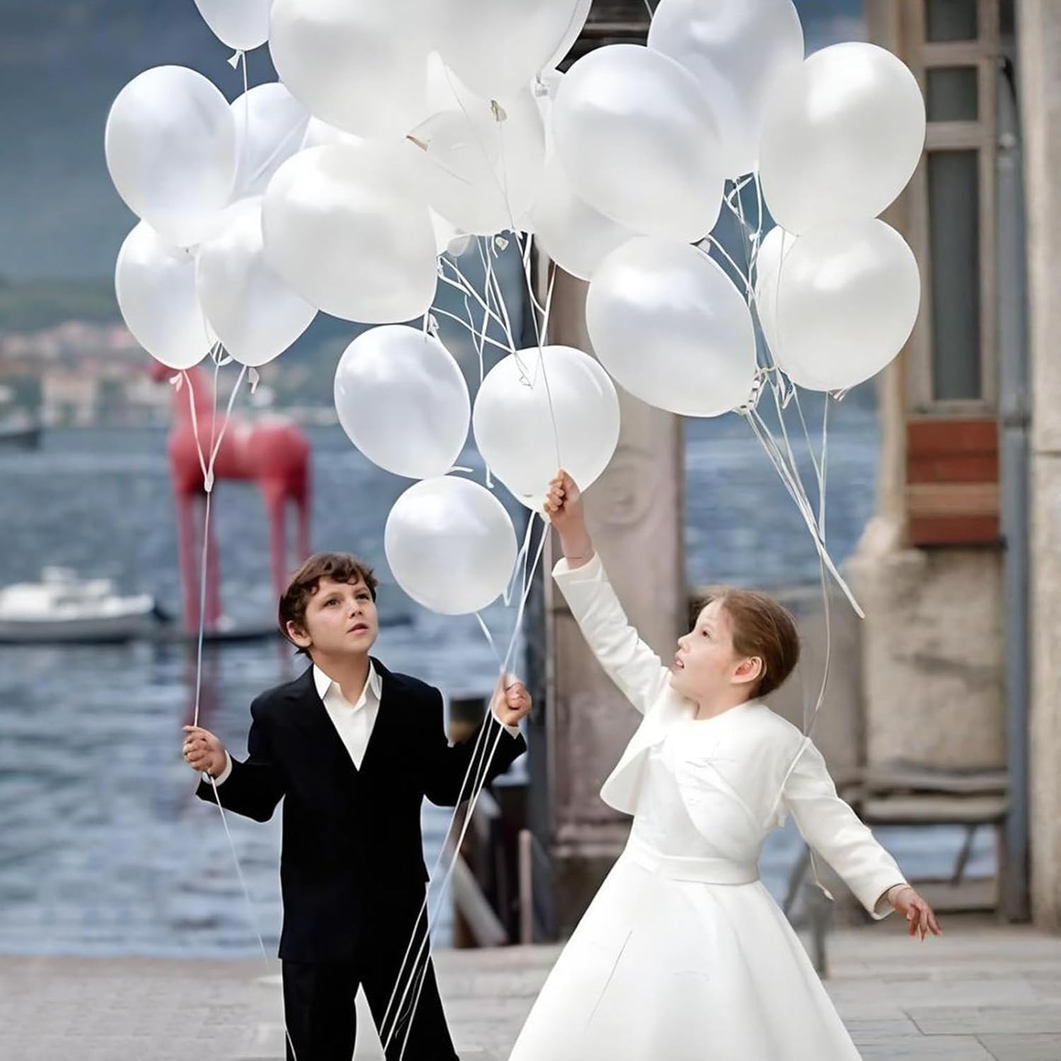 Pearl White Latex Balloons by [Brand Name] - 110pcs 12-Inch for Birthday Parties, Baby Showers & Weddings