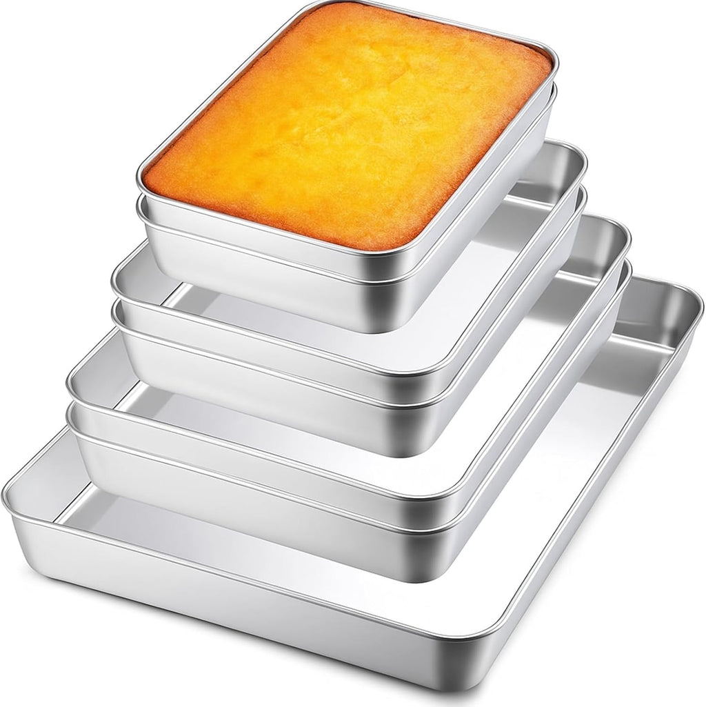 Skiennix 7-Piece Bakeware Set - Stainless Steel Baking Pans for Oven | Non-Toxic, Dishwasher Safe, Various Sizes