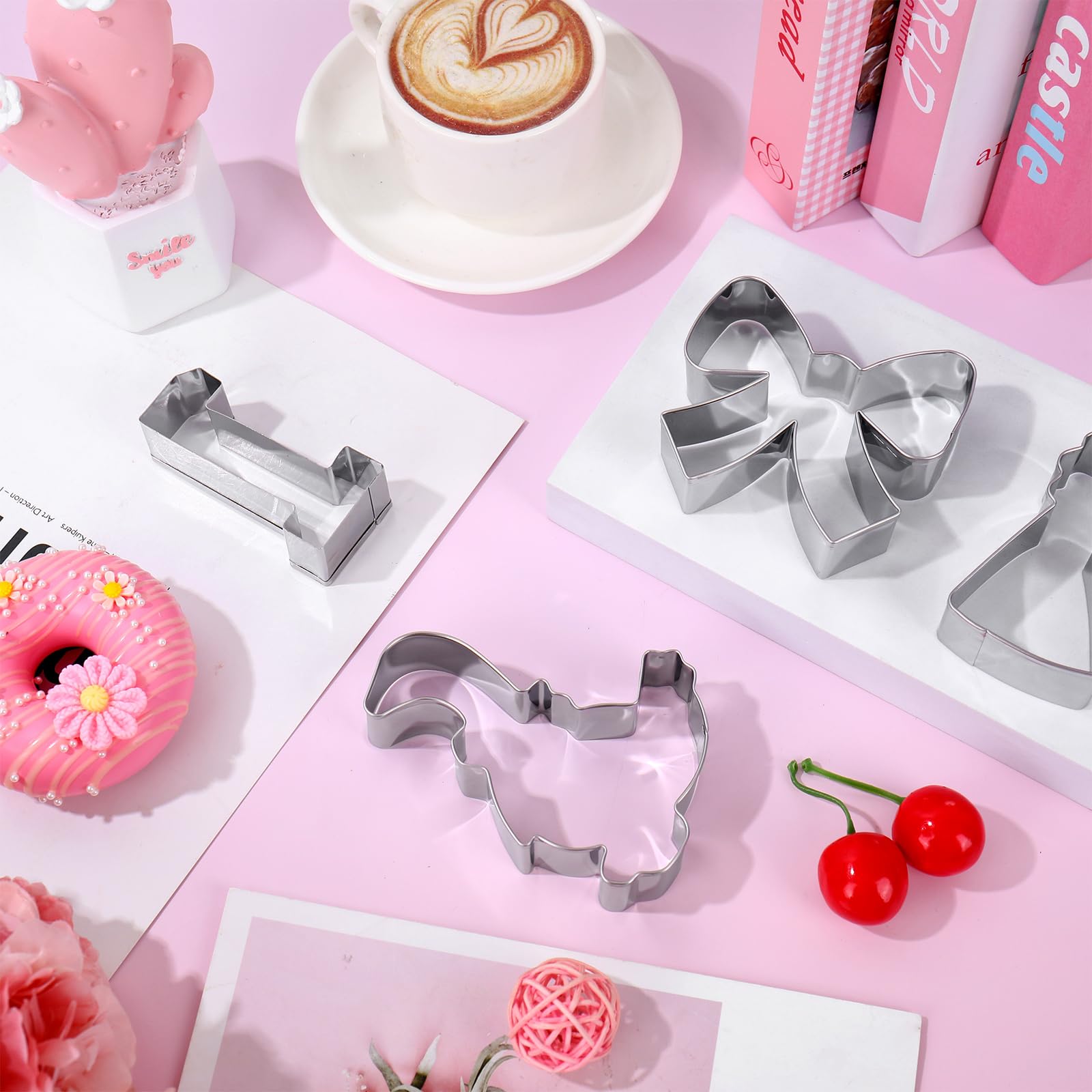 JarThenaAMCS 7Pcs One Silly Goose Baby Shower Cookie Cutters Set Biscuit Cutter Cute Goose Bow Birthday Hat Stainless Steel Cookie Cutting Molds for First Birthday Supplies