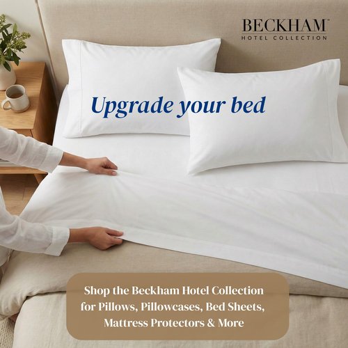 Beckham Hotel Collection Sheets Set King Size, 100% Cotton Sateen Fabric, Silky Smooth & Soft, Cool Touch, 16” Deep Pocket, 4-Piece, White