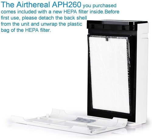 Airthereal Replacement True HEPA Filter for Pure Morning APH260 Air Purifier (2-Pack)