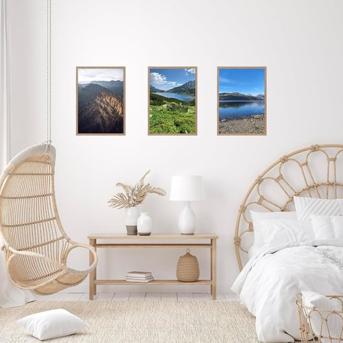 JCJMY 17x24 Rustic Brown Picture Frame - Versatile Wall Hanging for Horizontal & Vertical Photos