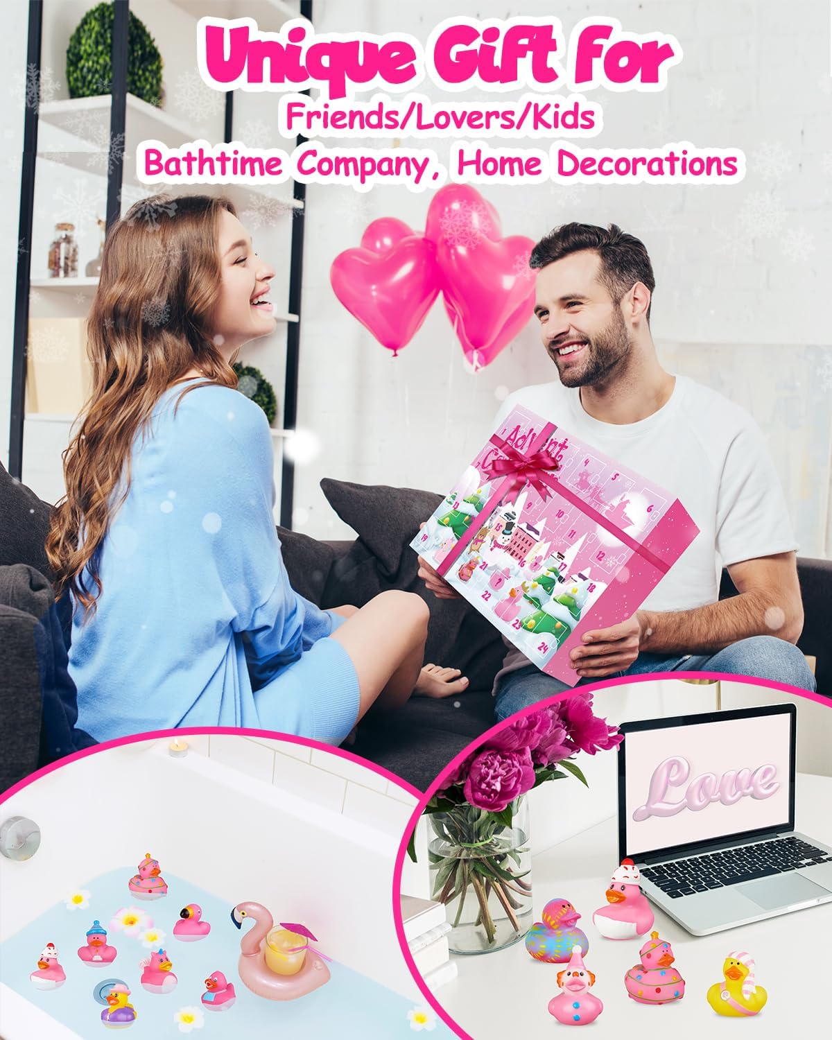 Rubber Duck Advent Calendar 2024 - 24 Days of Fun Countdown Gifts for Kids & Adults | Perfect for Baby Showers