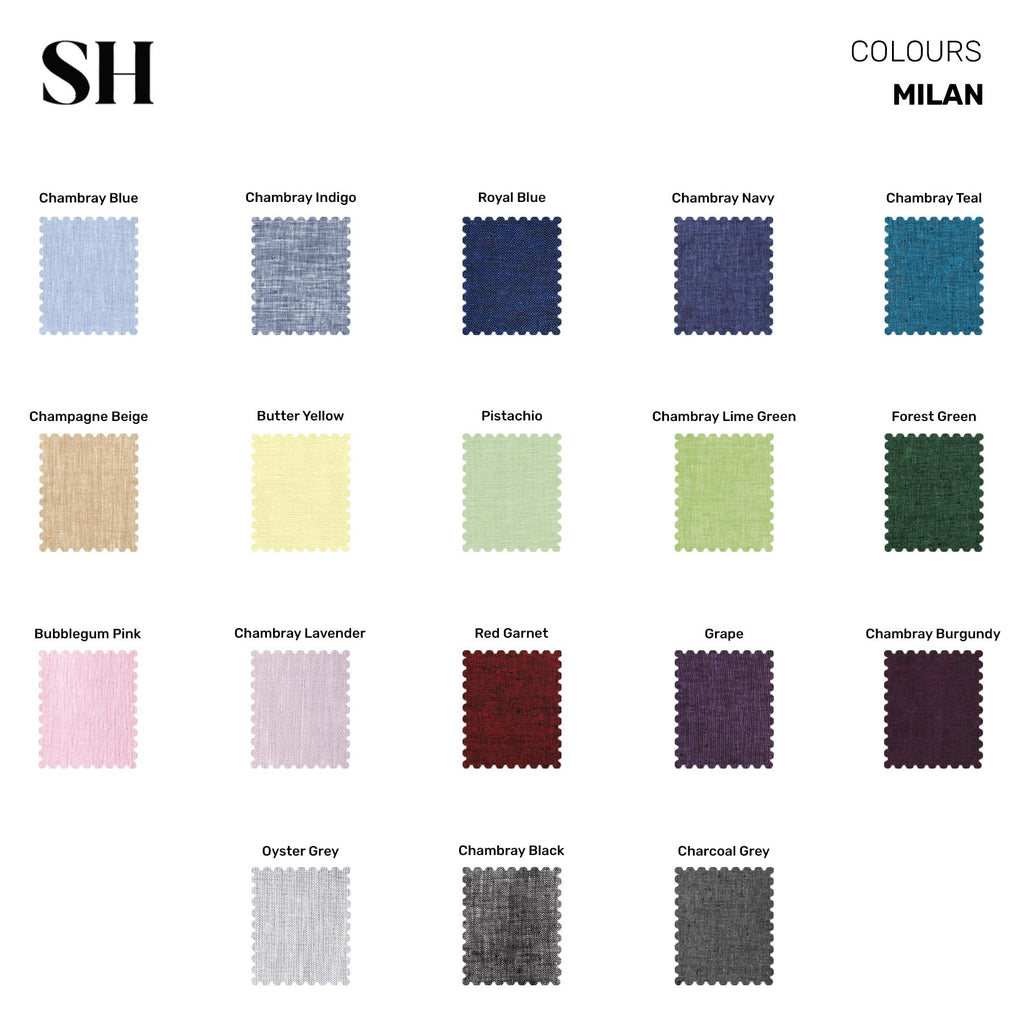 Solino Home Linen Cloth Placemats Set of 4-100% Pure Linen Hemstitch Chambray Navy Placemats 14 x 19 Inch - Milan Hemstitch Table Place Mats for Mothers Day, Memorial Day