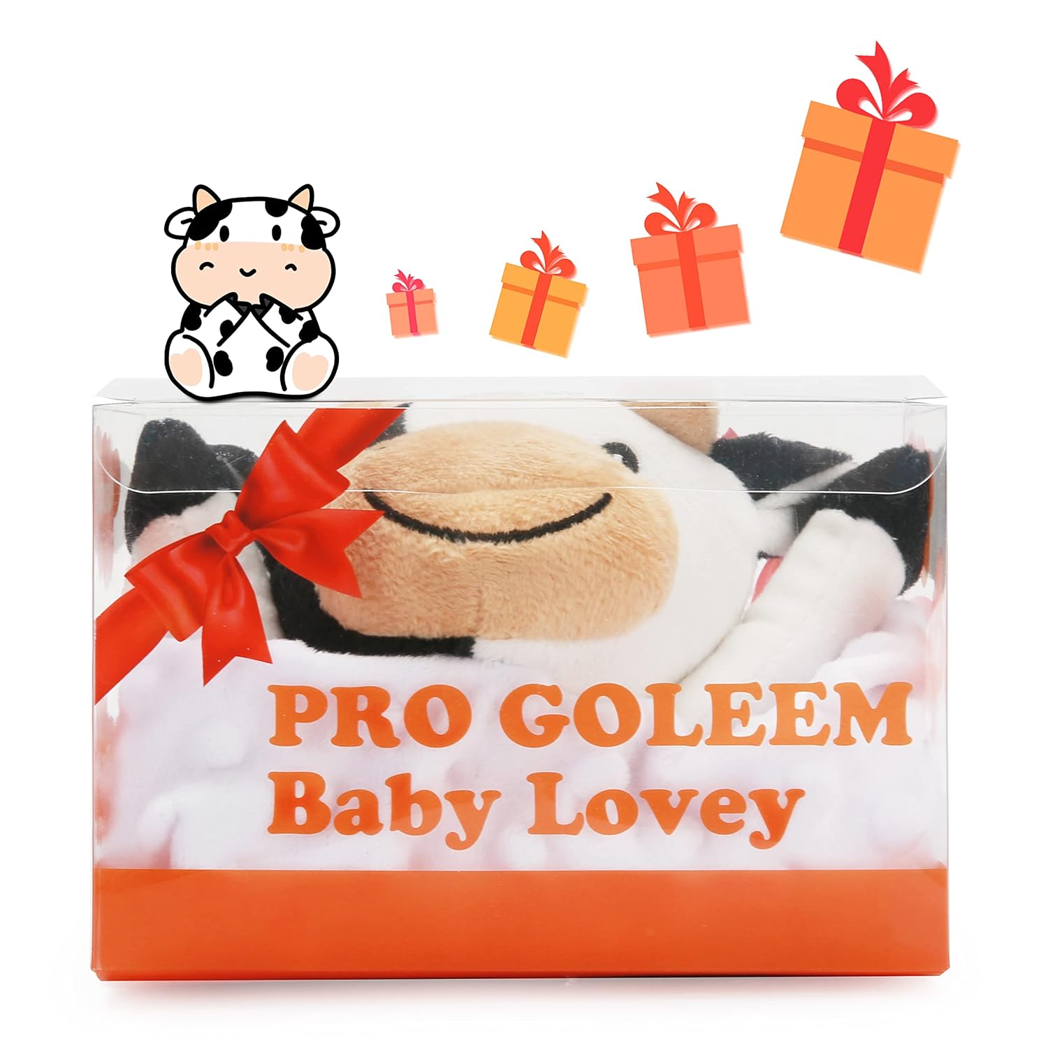Pro Goleem Cow Security Blanket - Soft Lovey for Babies | 16-Inch Snuggle Toy for Boys & Girls