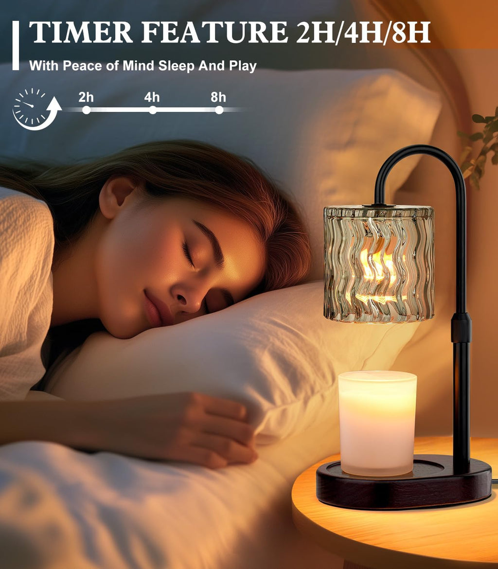 Skiennix Candle Warmer Lamp - Electric Timer & Dimmable Height Adjustable Burner | Scented Wax Melts Home Decor