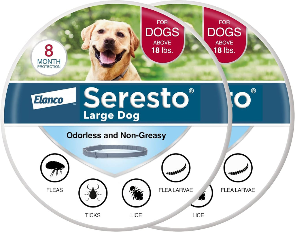 Seresto Large Dog Flea & Tick Prevention Collar - Vet-Recommended for Dogs Over 18 lbs | 2-Pack